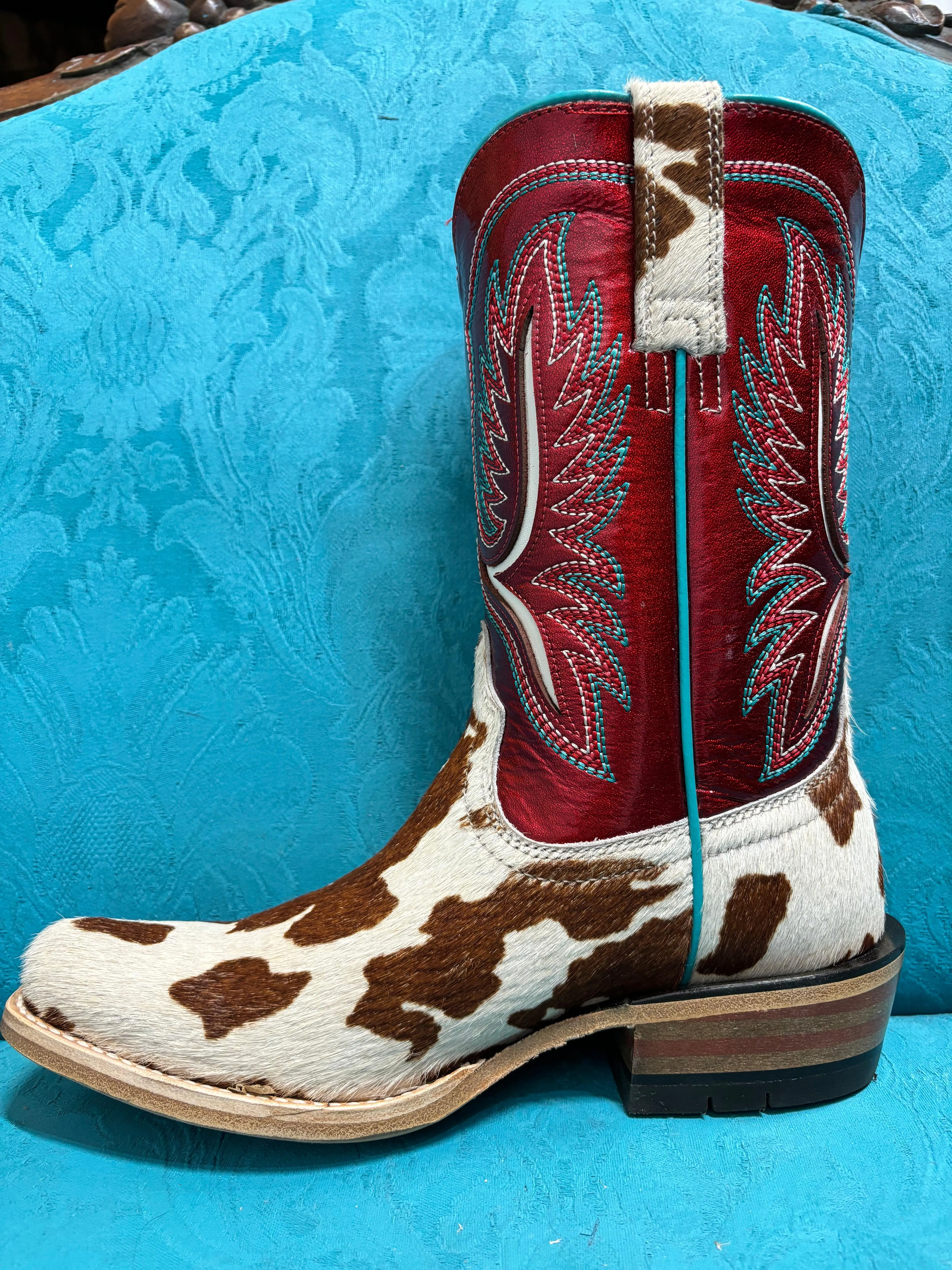 Ariat Women's Futurity Colt Cowtown Hair-On & Ruby Red Patent Cowgirl Boots 10051020