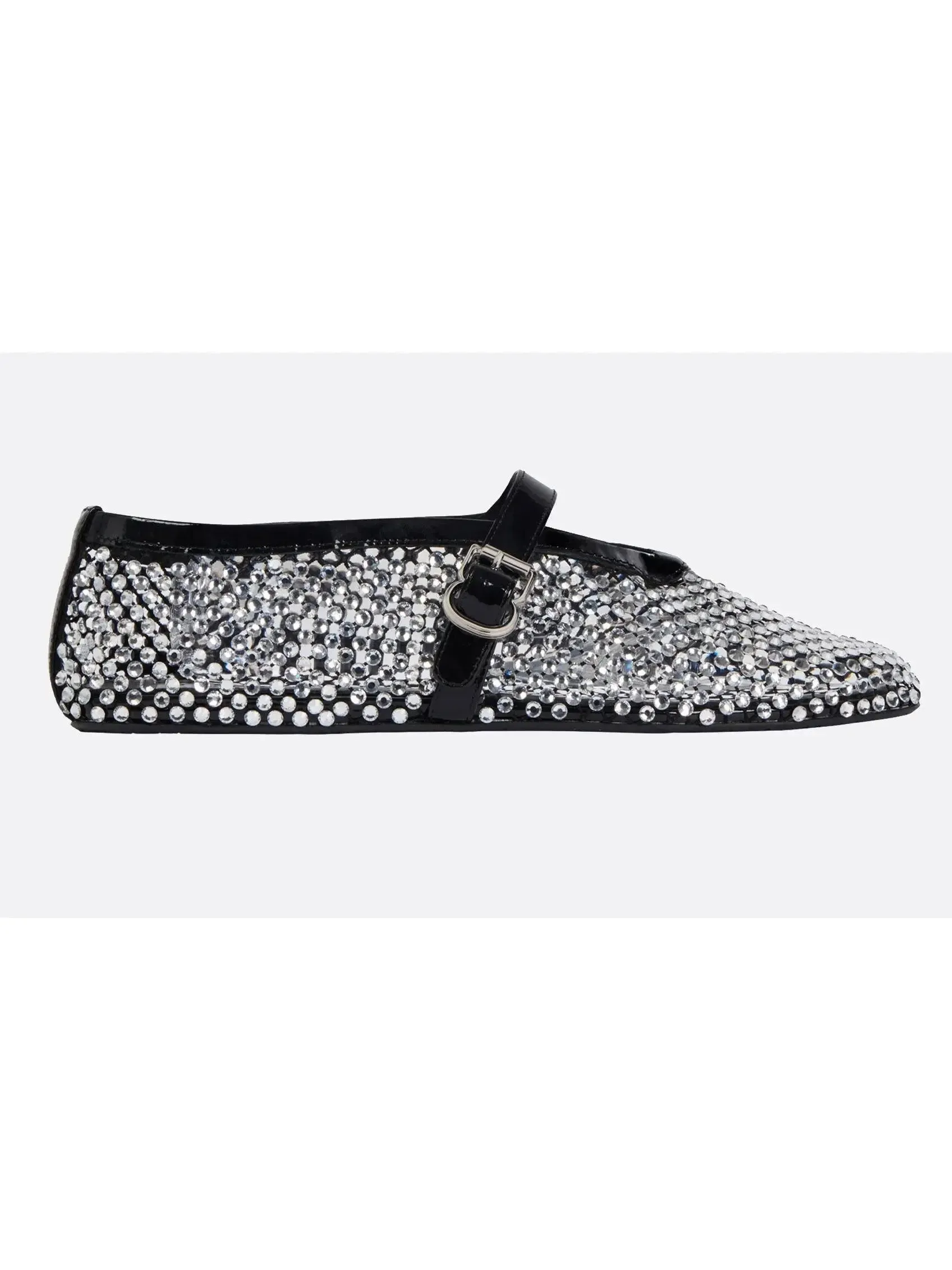 Ballet Flats in Fishnet and Strass