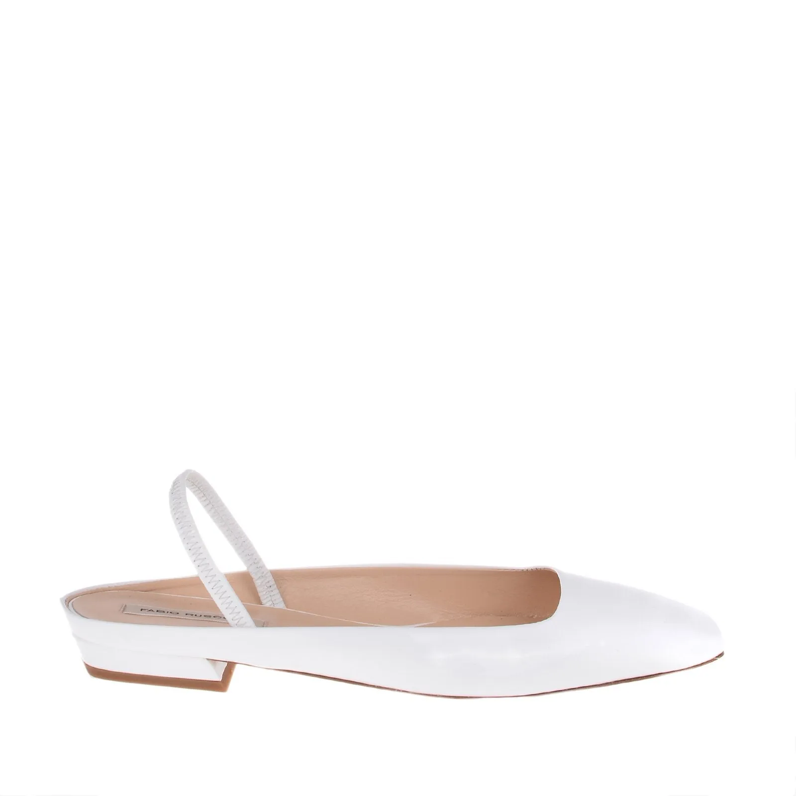 Bit Patent White Flat Shoes