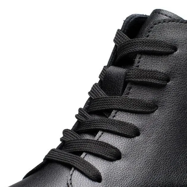 Black Leather Thick Ankle Boots - KA3094 Men's Casual Shoes