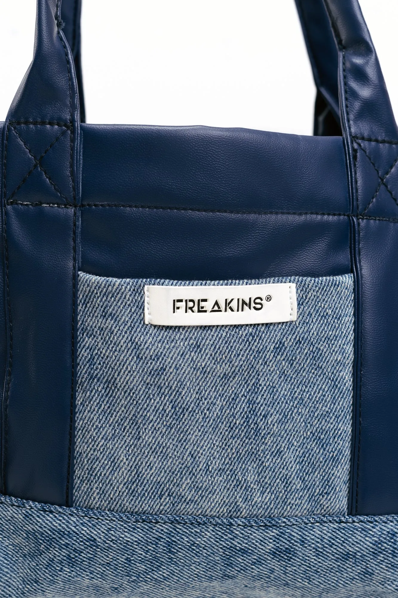 Blue Denim Leather Bag