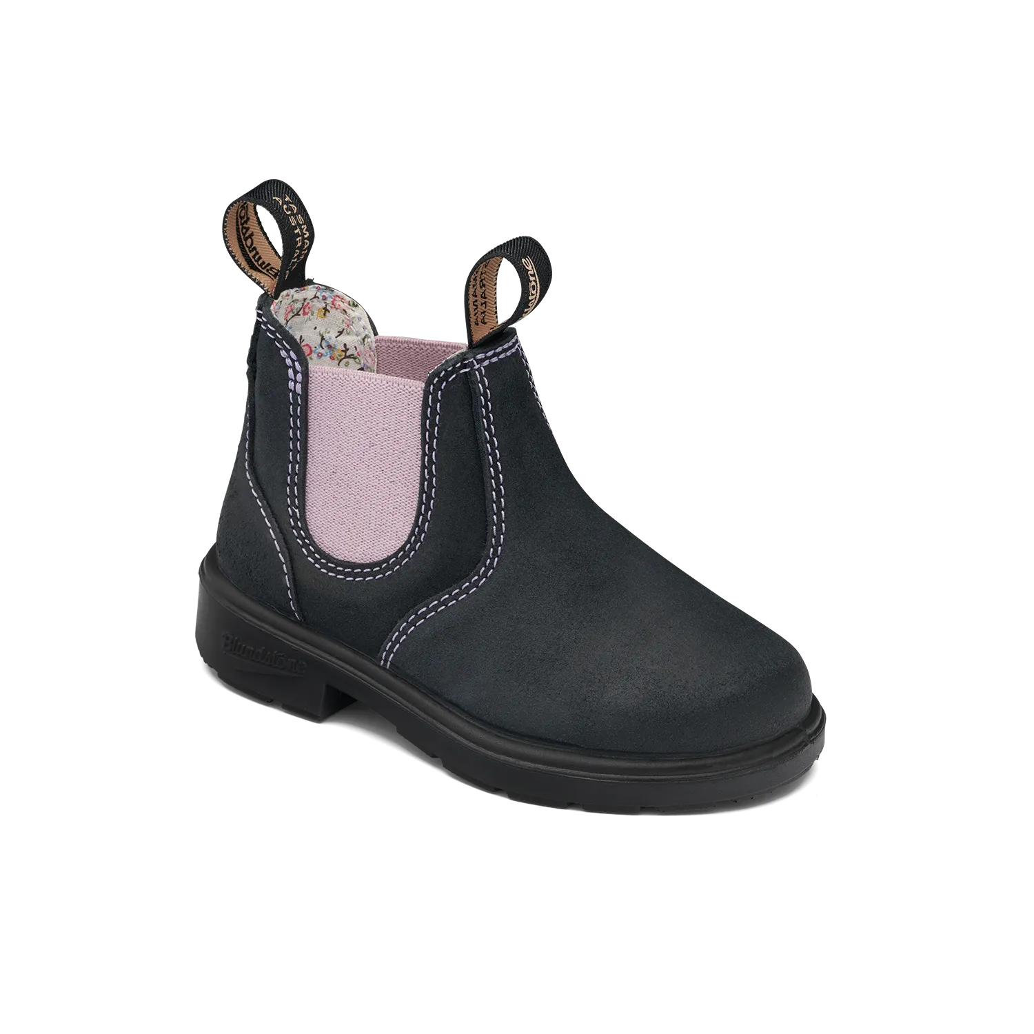 Blundstone 2195 - Kids Navy Suede with Pale Pink Elastic