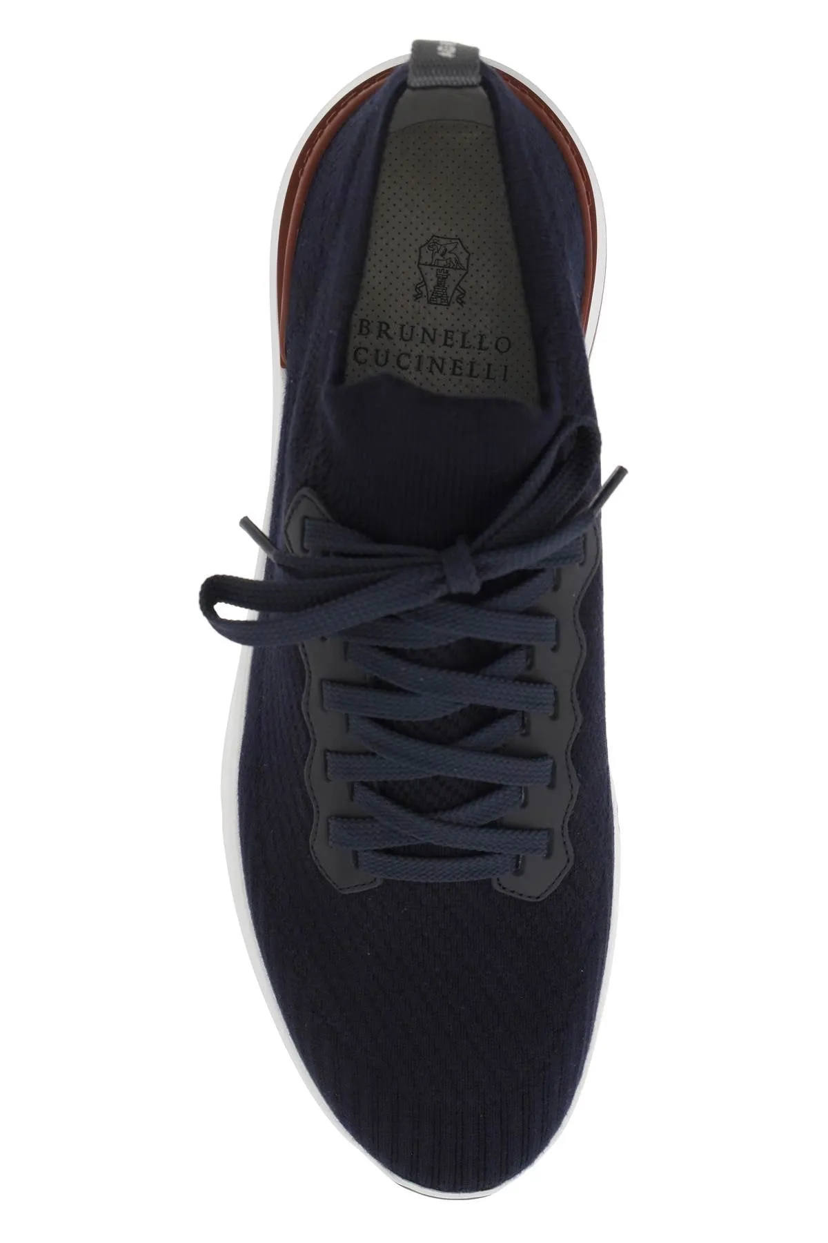 Brunello cucinelli cotton knit sneakers for casual and