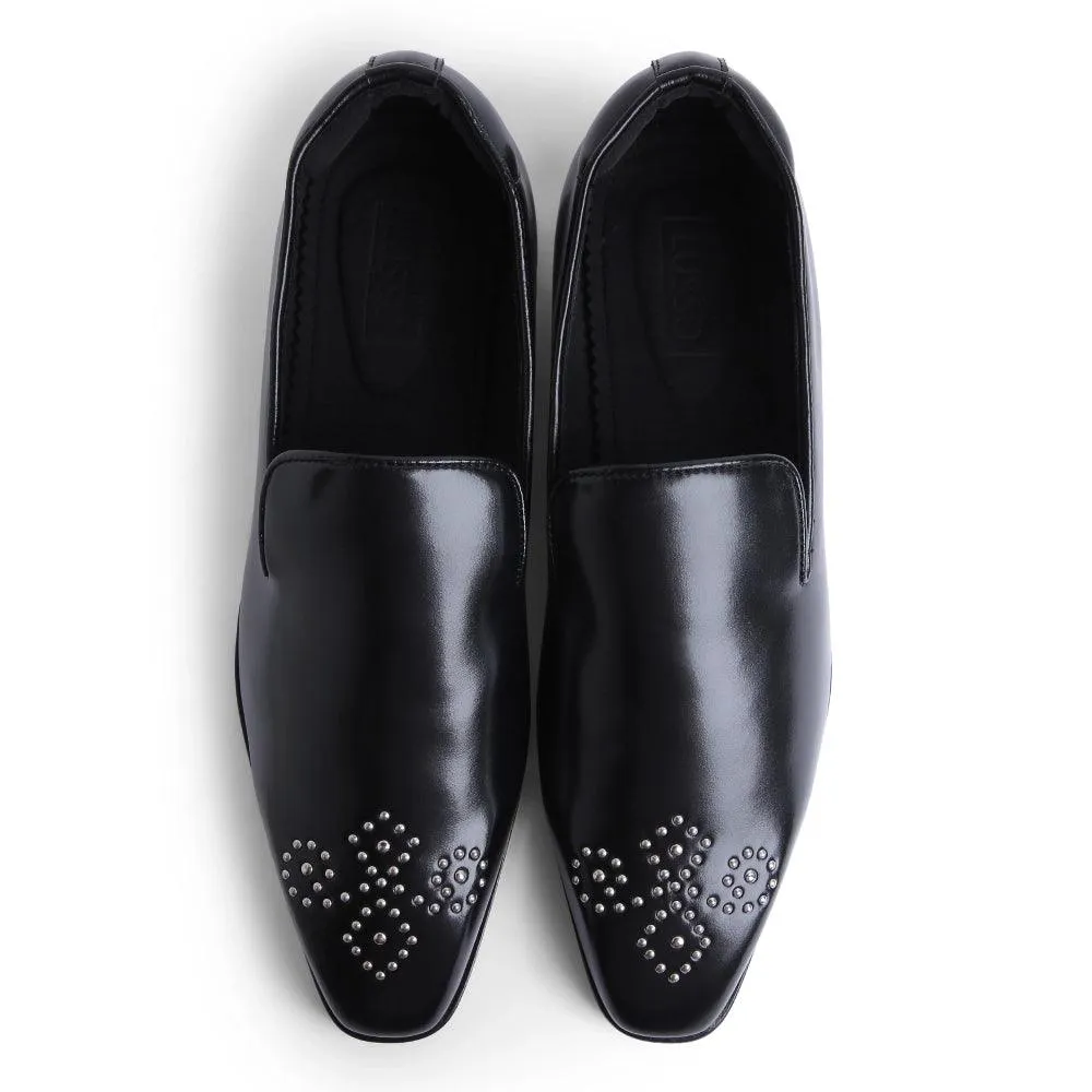 Charles - Black Rivet Slip-On