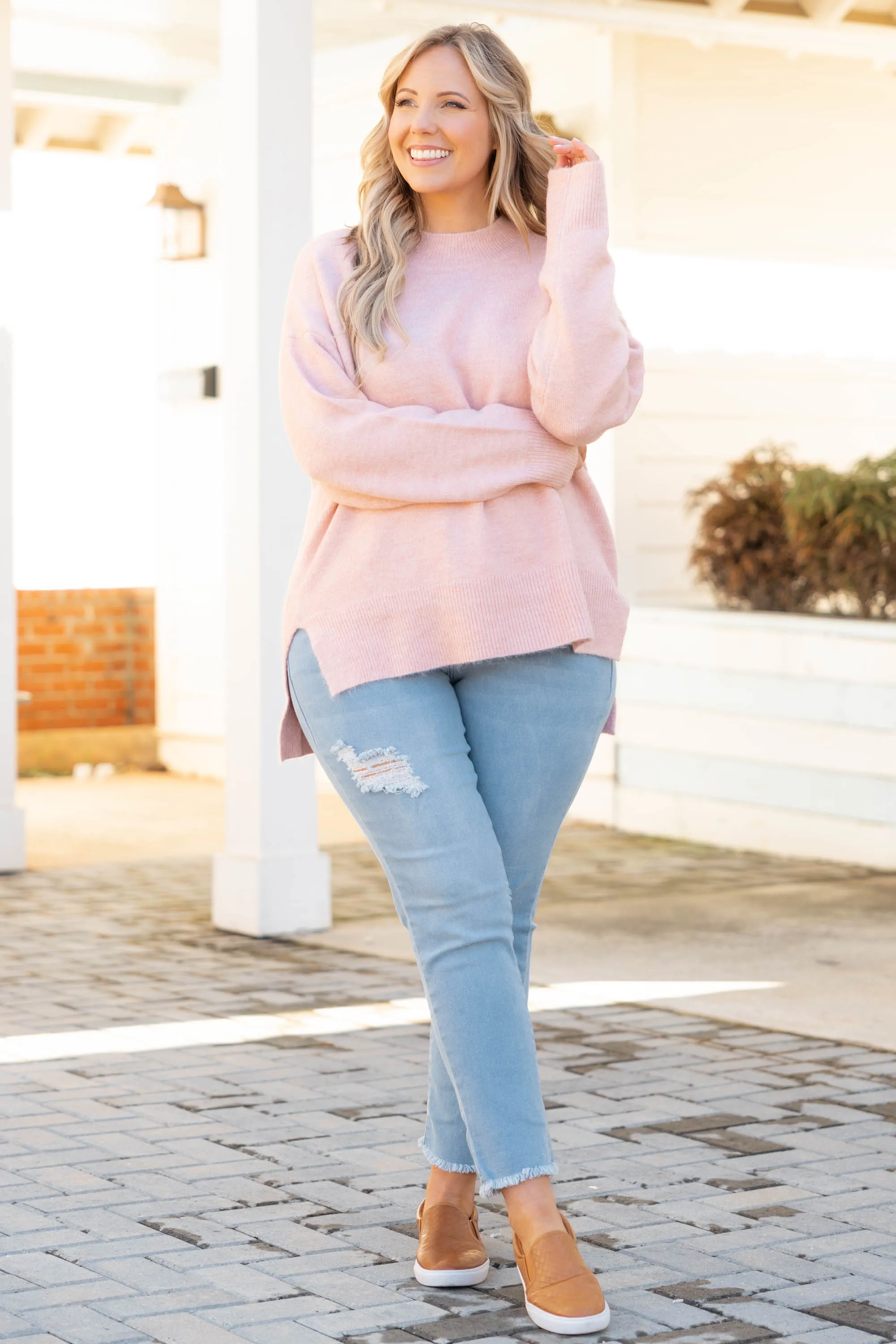 Cold Mornings Sweater, Pink