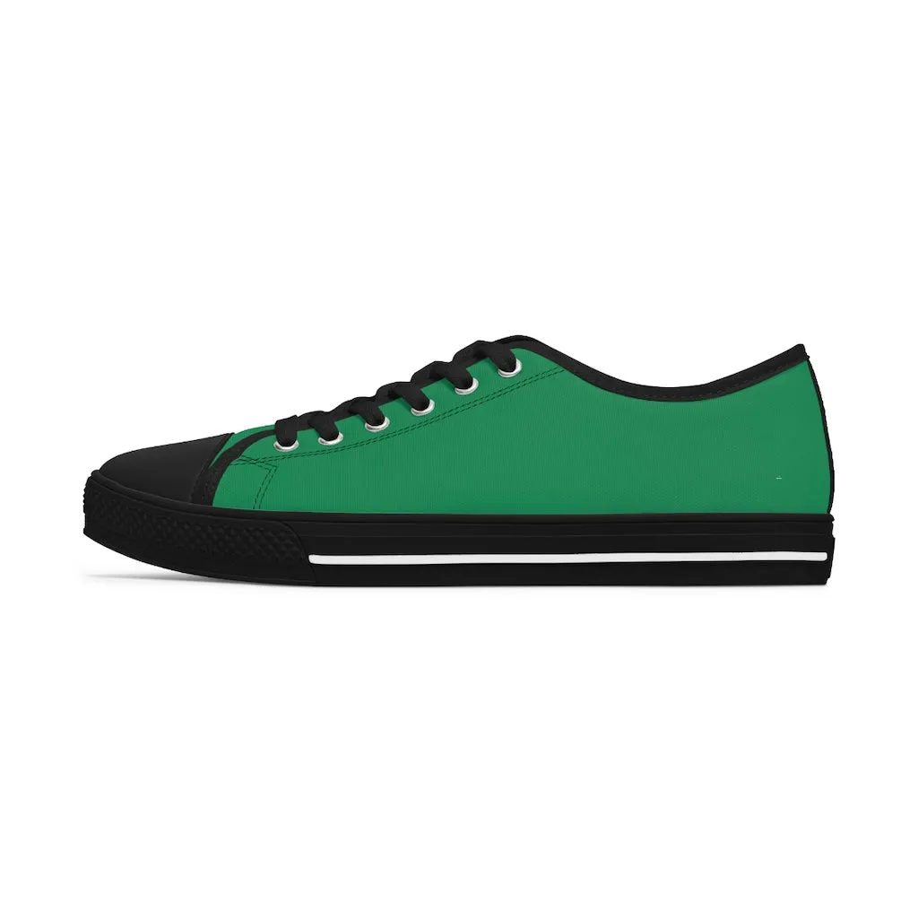 Dark Green Best Ladies' Sneakers, Solid Green Color Women's Low Top Sneakers (US Size: 5.5-12)