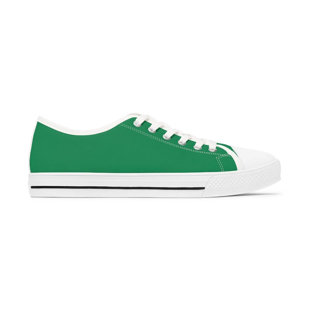 Dark Green Best Ladies' Sneakers, Solid Green Color Women's Low Top Sneakers (US Size: 5.5-12)