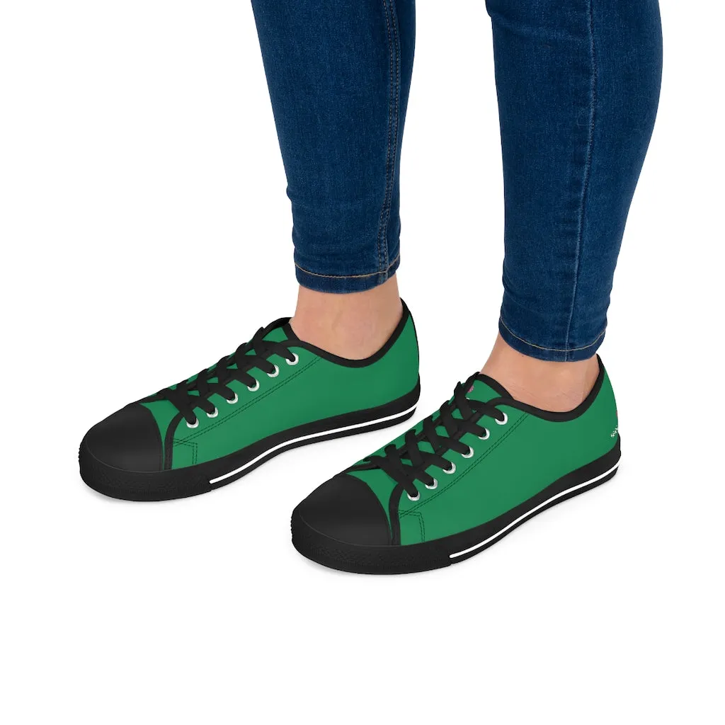 Dark Green Best Ladies' Sneakers, Solid Green Color Women's Low Top Sneakers (US Size: 5.5-12)