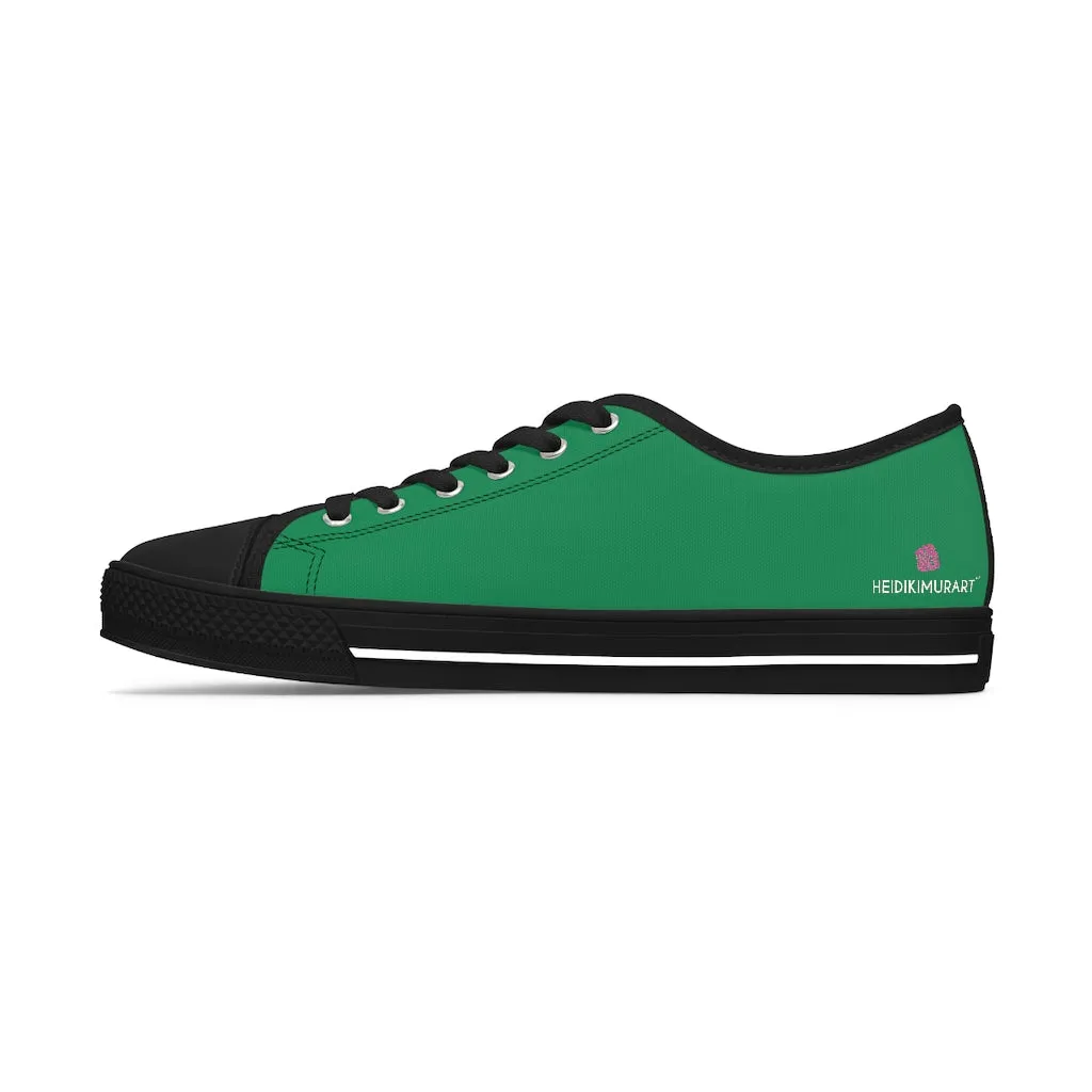 Dark Green Best Ladies' Sneakers, Solid Green Color Women's Low Top Sneakers (US Size: 5.5-12)