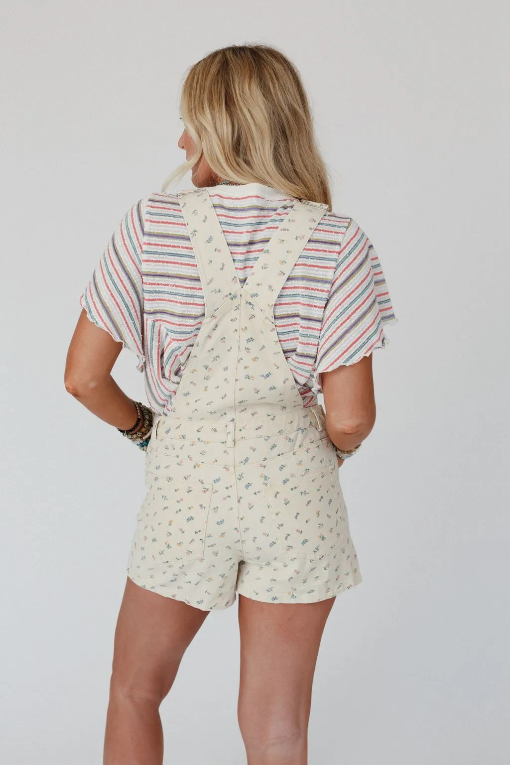 Field Of Florals Romper - Taupe Multi