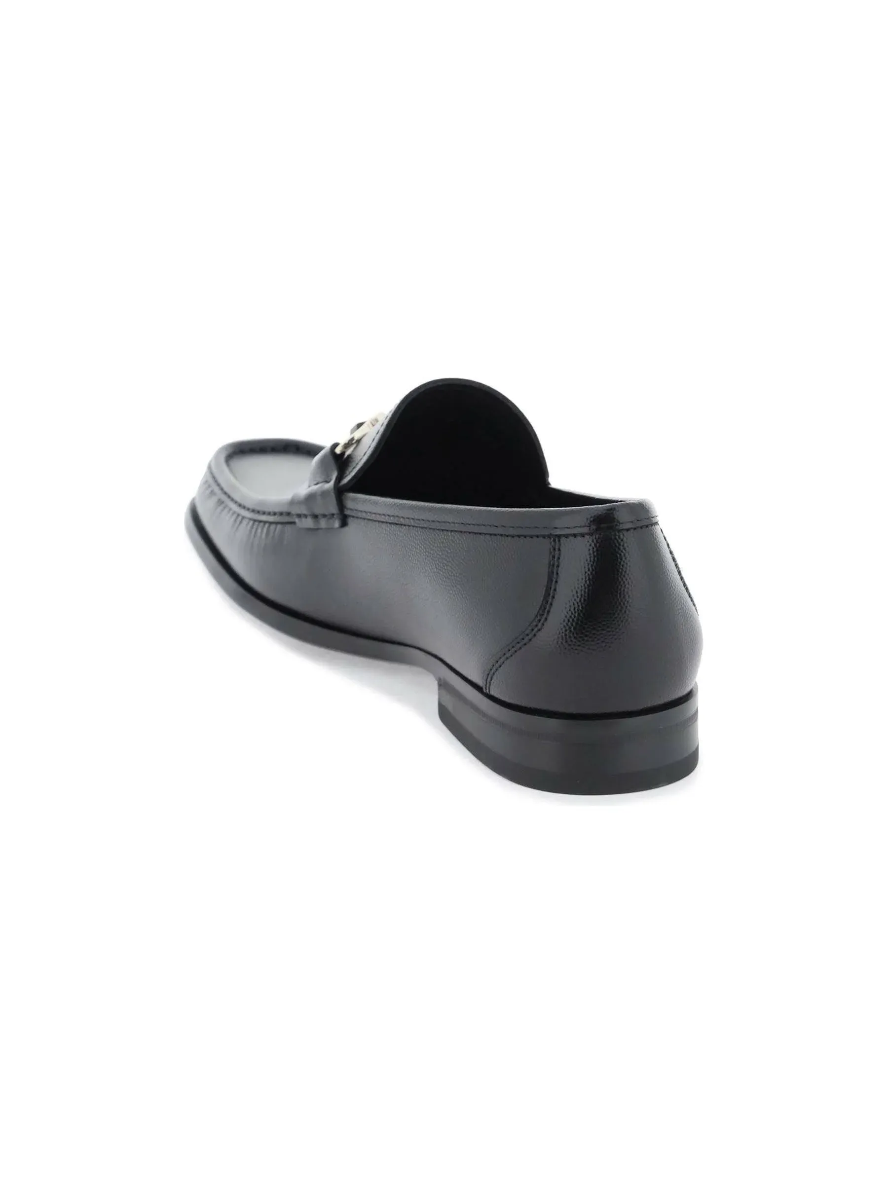 Gancini Grained Leather Loafer