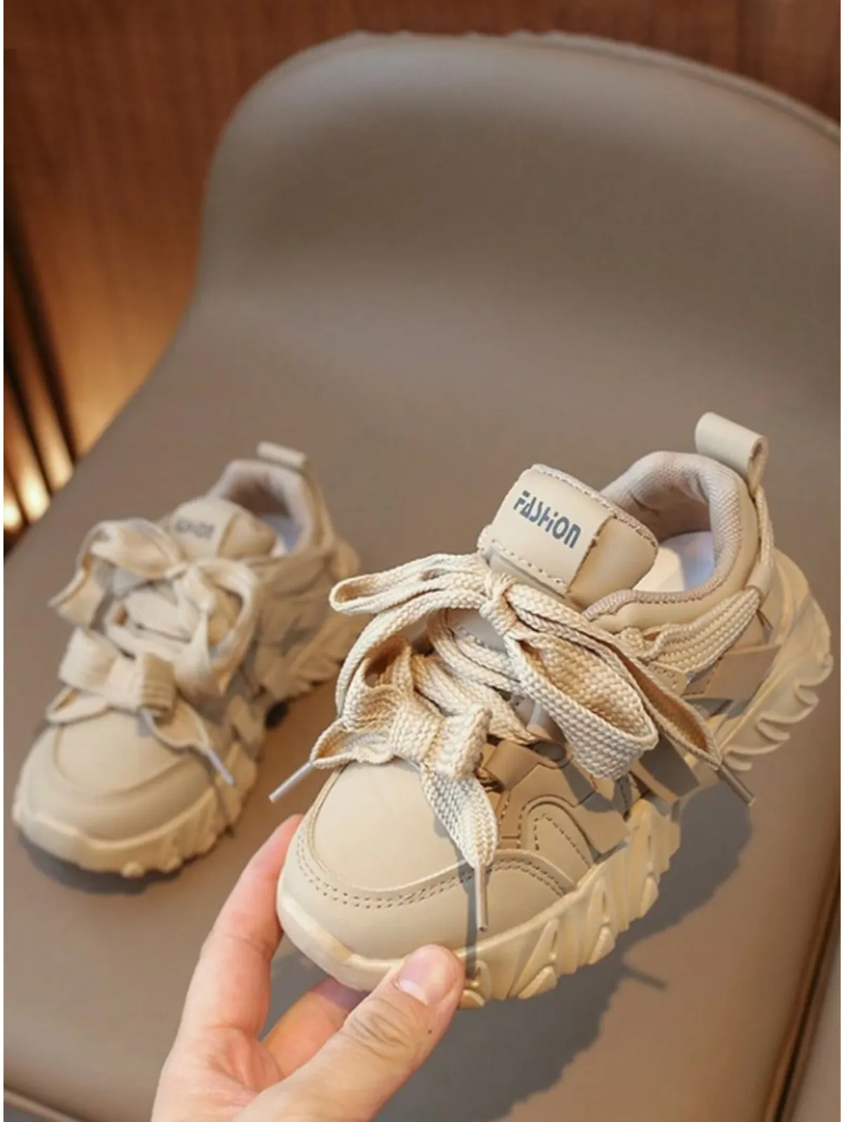 Girls Chunky Sneakers with Oversized Laces By Liv and Mia