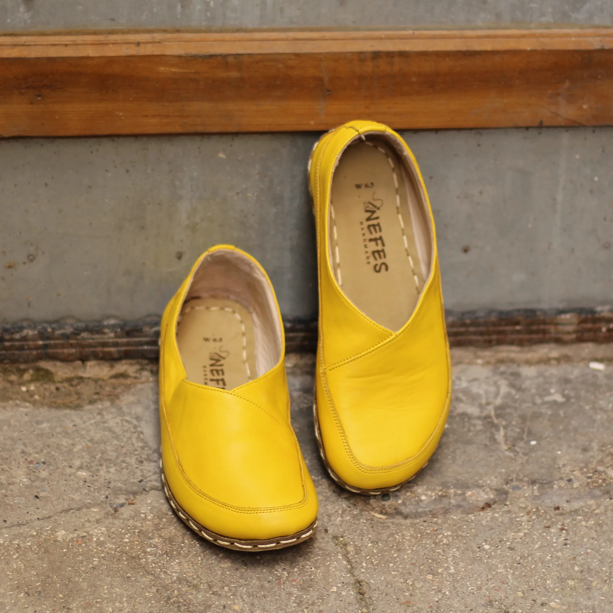 Handmade Barefoot Loafers for Women Yellow