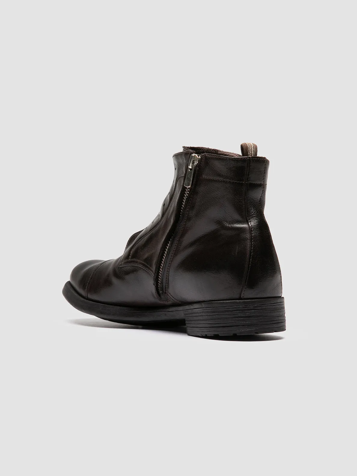 HIVE 005 - Brown Leather Zipped Boots