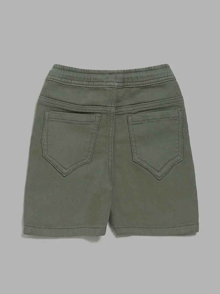 HOP Kids Green Denim Shorts