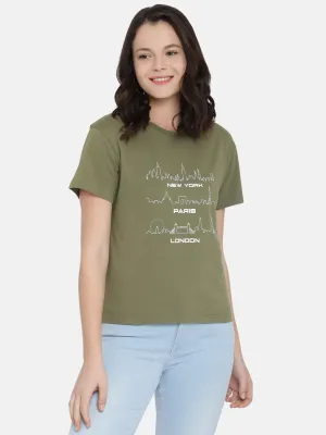 IS.U Olive Short Sleeve T-Shirt