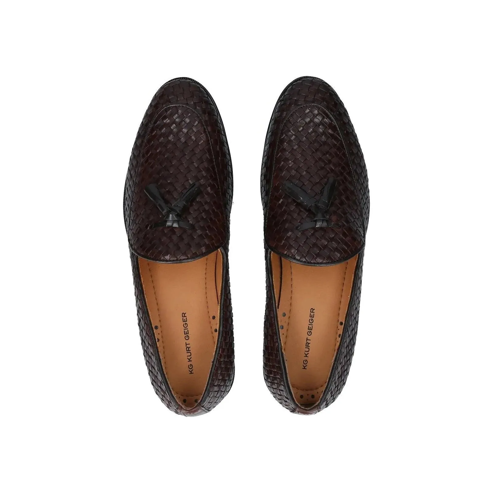 Kurt Geiger KG Haxsby Tassel Brown Leather Mens Loafers