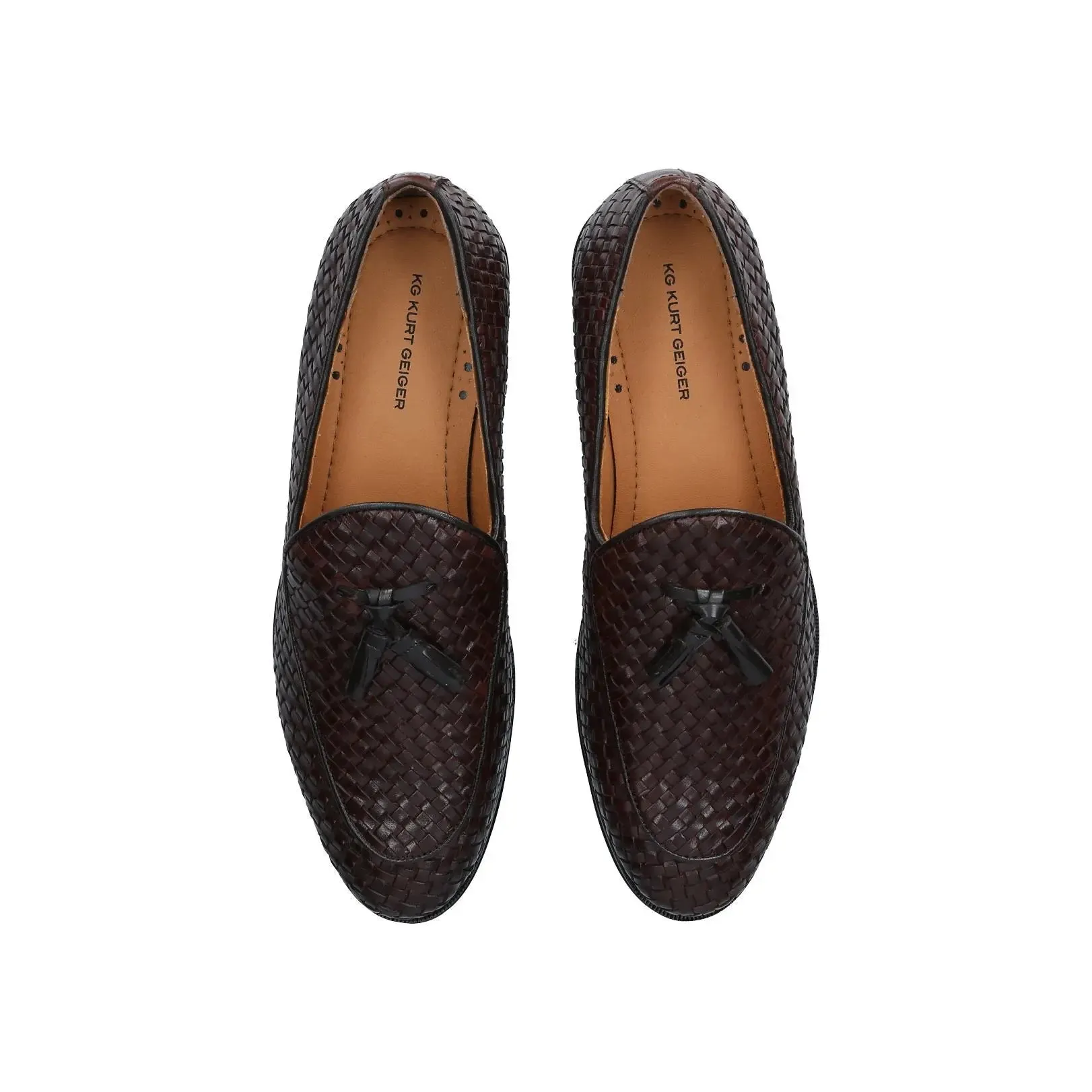 Kurt Geiger KG Haxsby Tassel Brown Leather Mens Loafers