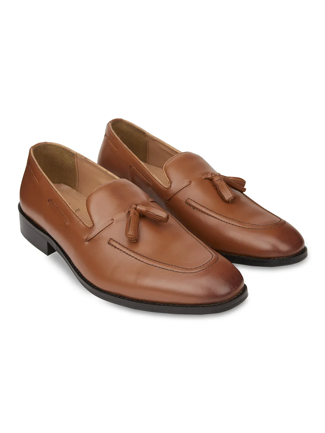 Leather Lightweight Tassels Loafers