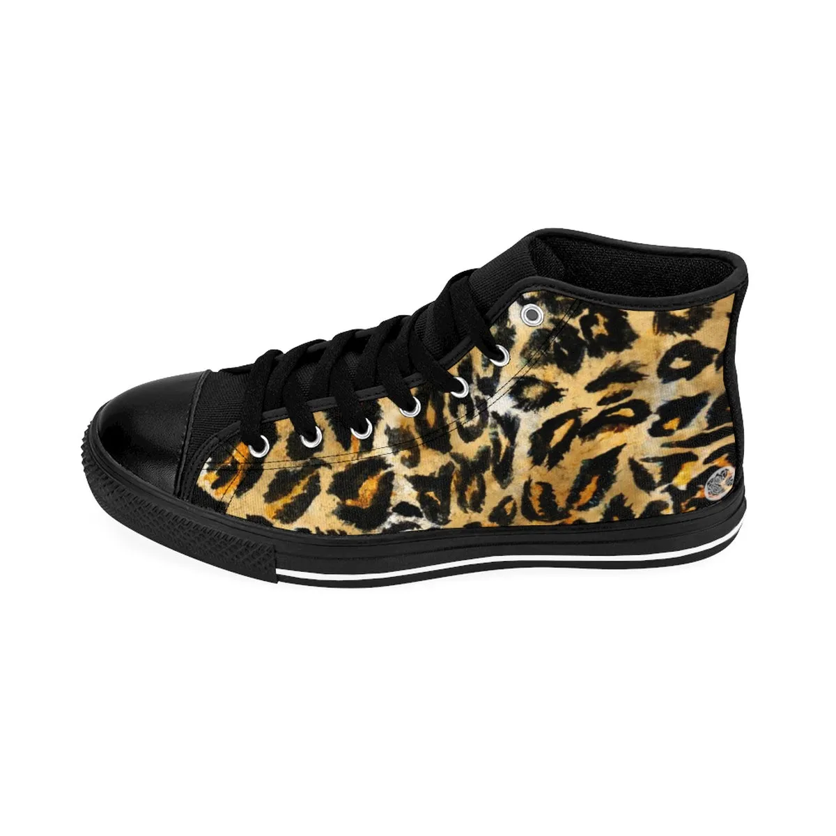 Leopard Print Women's High Tops, Animal Print High Top Designer Women's Sneakers Shoes