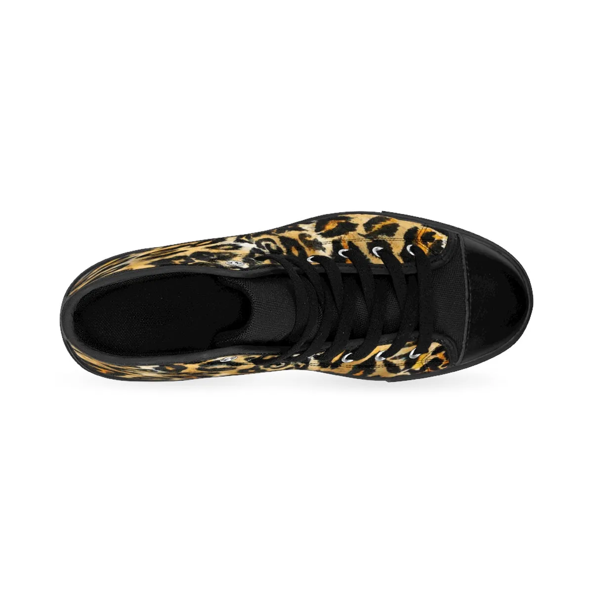 Leopard Print Women's High Tops, Animal Print High Top Designer Women's Sneakers Shoes