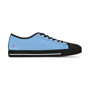 Light Blue Ladies' Sneakers, Solid Color Women's Low Top Sneakers Tennis Shoes (US Size: 5.5-12)