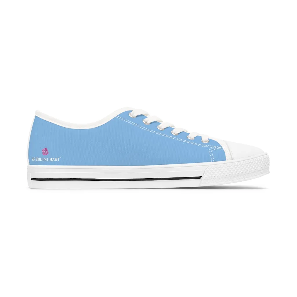 Light Blue Ladies' Sneakers, Solid Color Women's Low Top Sneakers Tennis Shoes (US Size: 5.5-12)