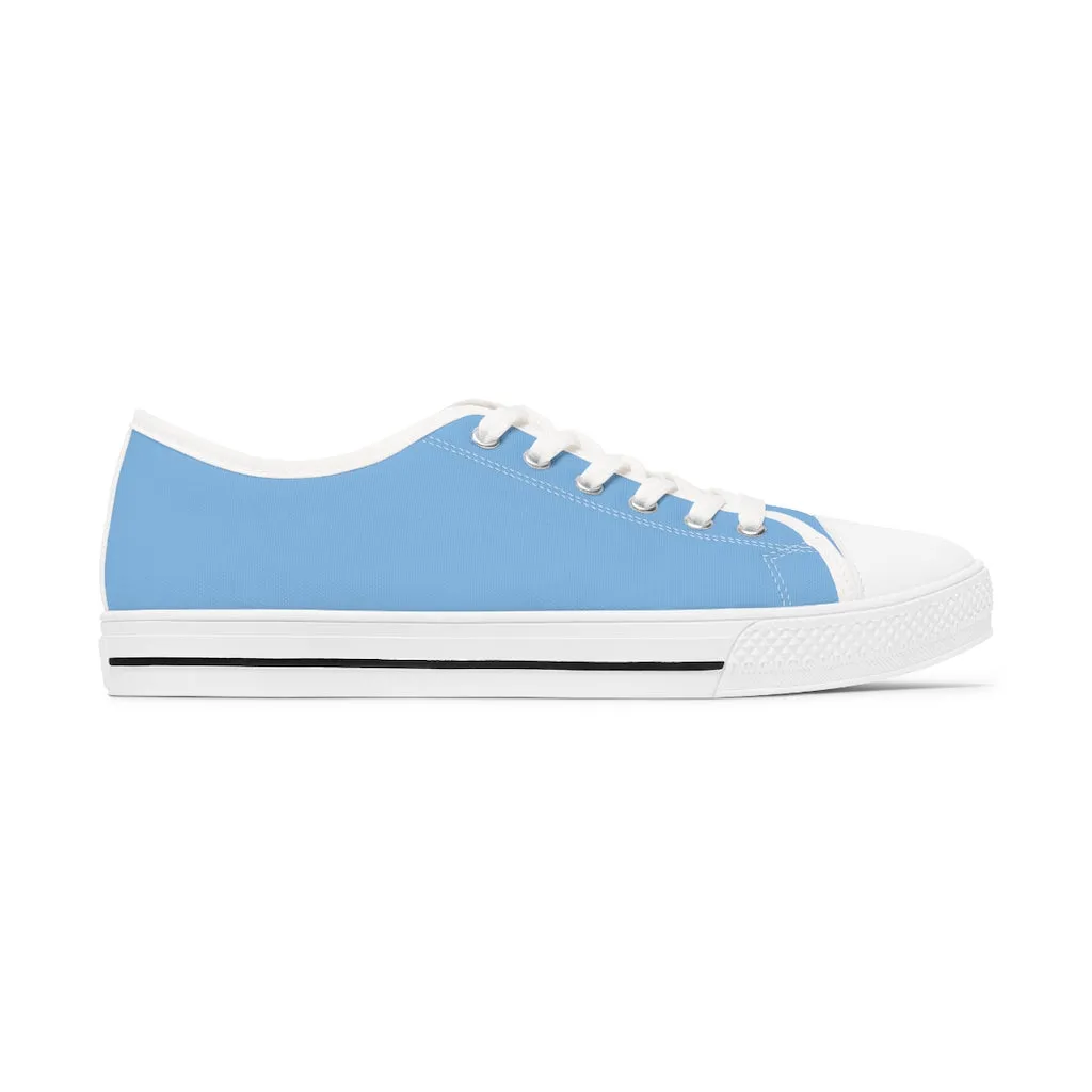 Light Blue Ladies' Sneakers, Solid Color Women's Low Top Sneakers Tennis Shoes (US Size: 5.5-12)