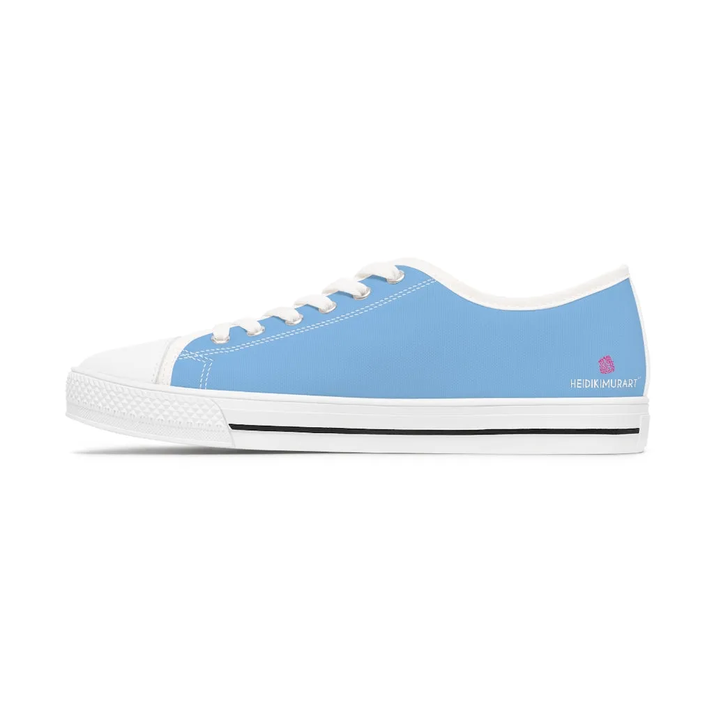 Light Blue Ladies' Sneakers, Solid Color Women's Low Top Sneakers Tennis Shoes (US Size: 5.5-12)