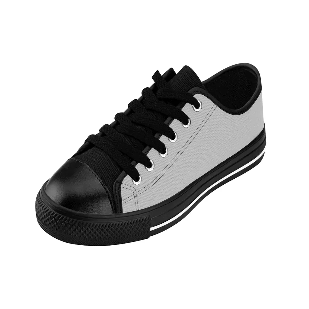 Light Grey Men's Sneakers, Designer Solid Color Minimalist Fashion Low Top Shoes For Men