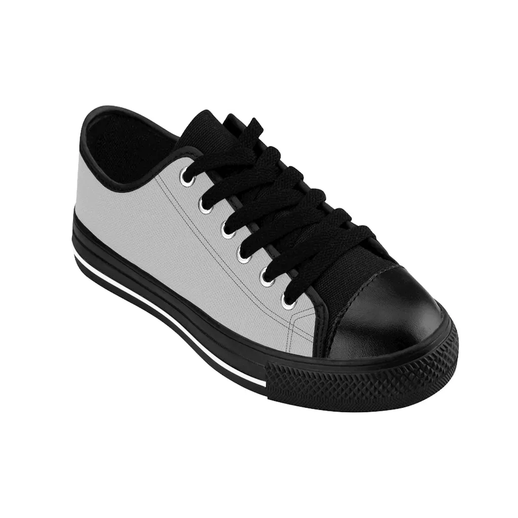 Light Grey Men's Sneakers, Designer Solid Color Minimalist Fashion Low Top Shoes For Men