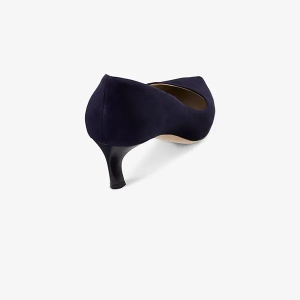 Lillian Pump - Suede :: Navy