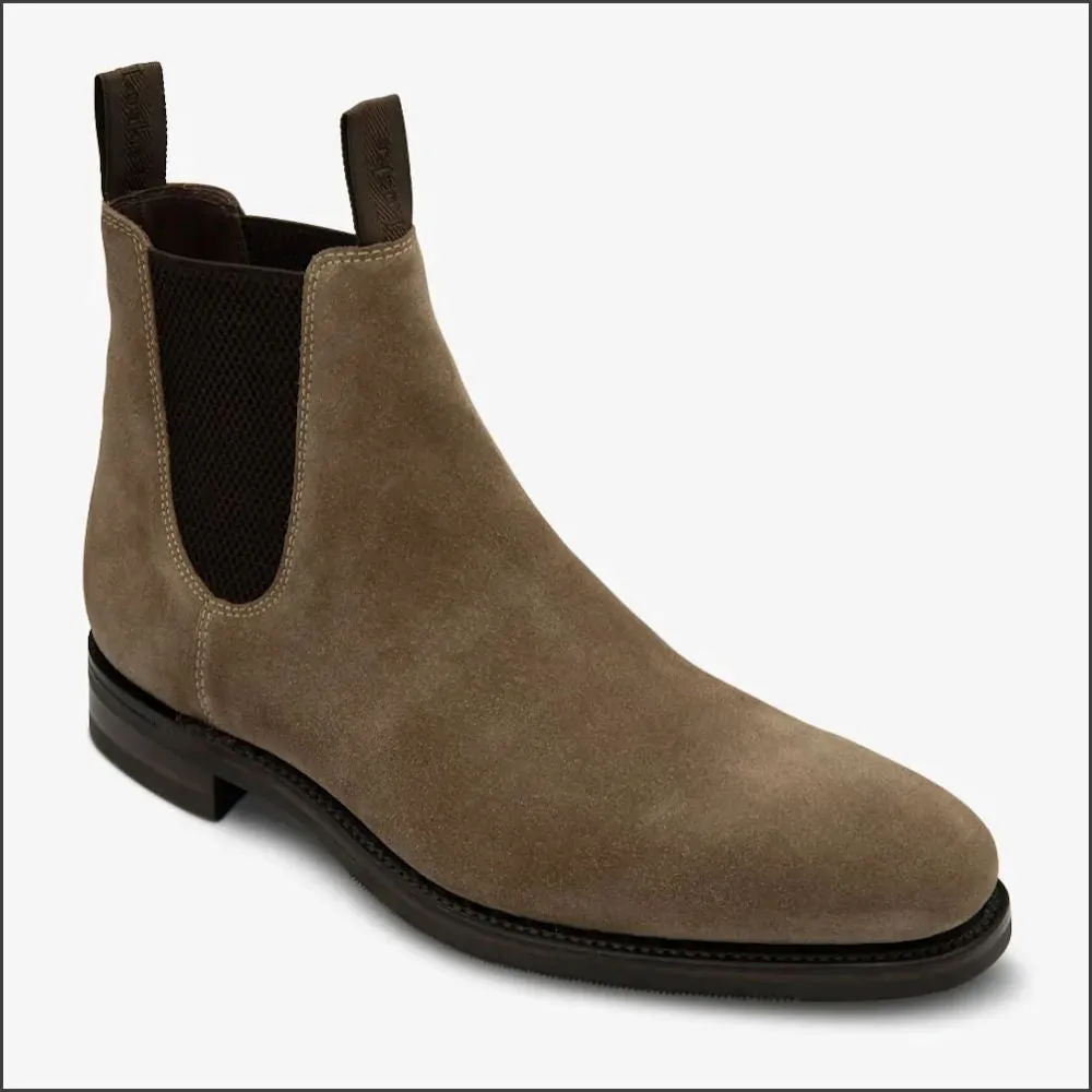 Loake Emsworth Flint Suede Rubber Sole F Fit--