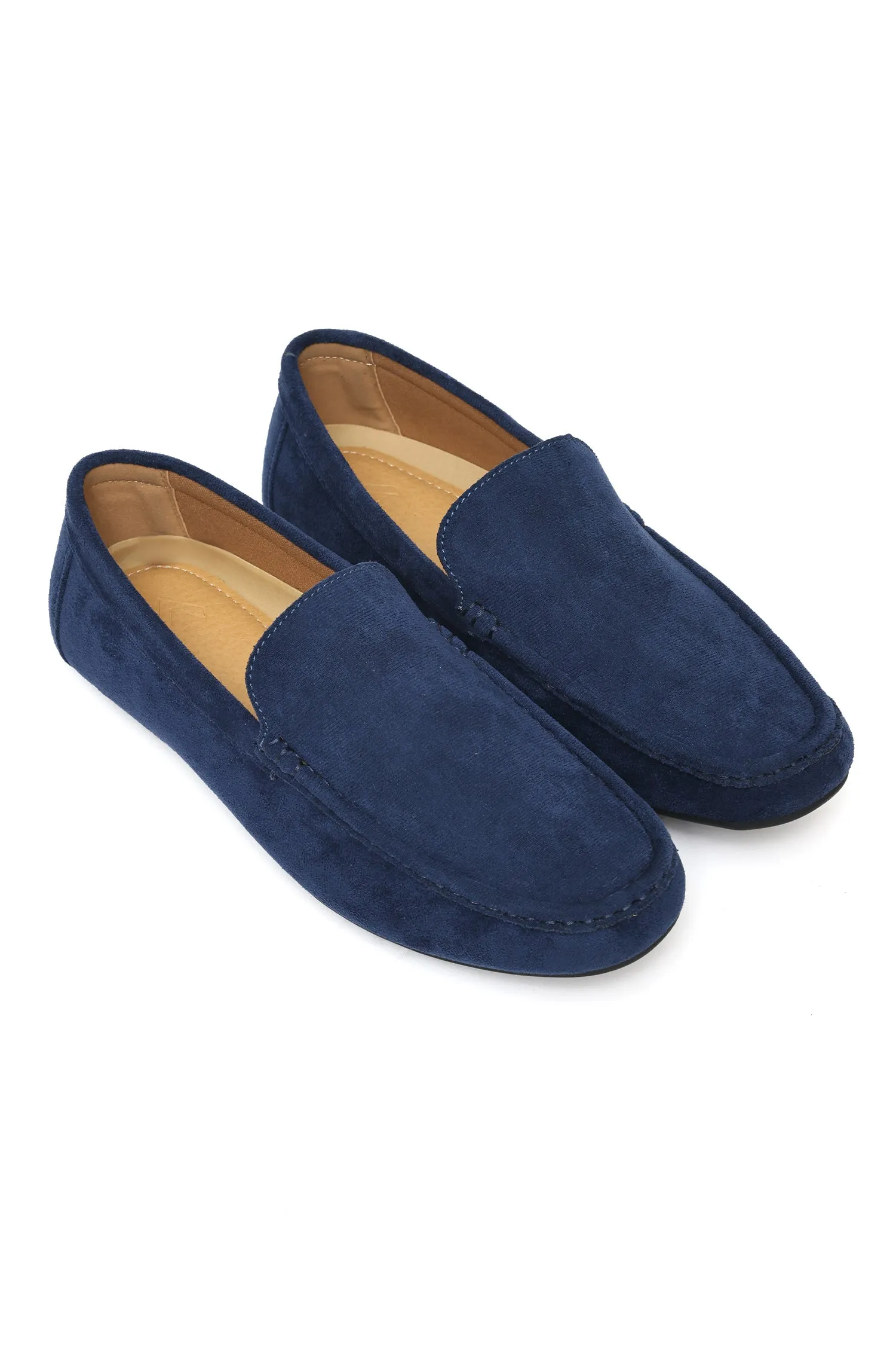 LUXURIOUS SUEDE LOAFERS WITH VELVET FINISH-NAVY