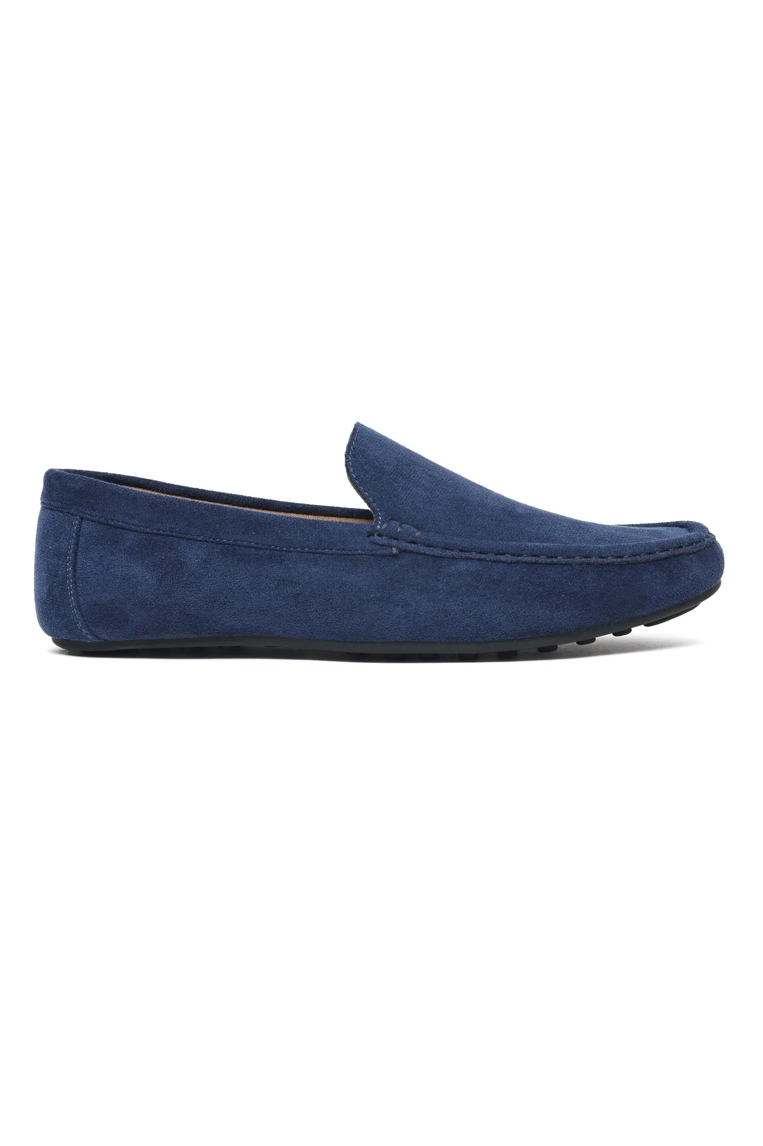 LUXURIOUS SUEDE LOAFERS WITH VELVET FINISH-NAVY