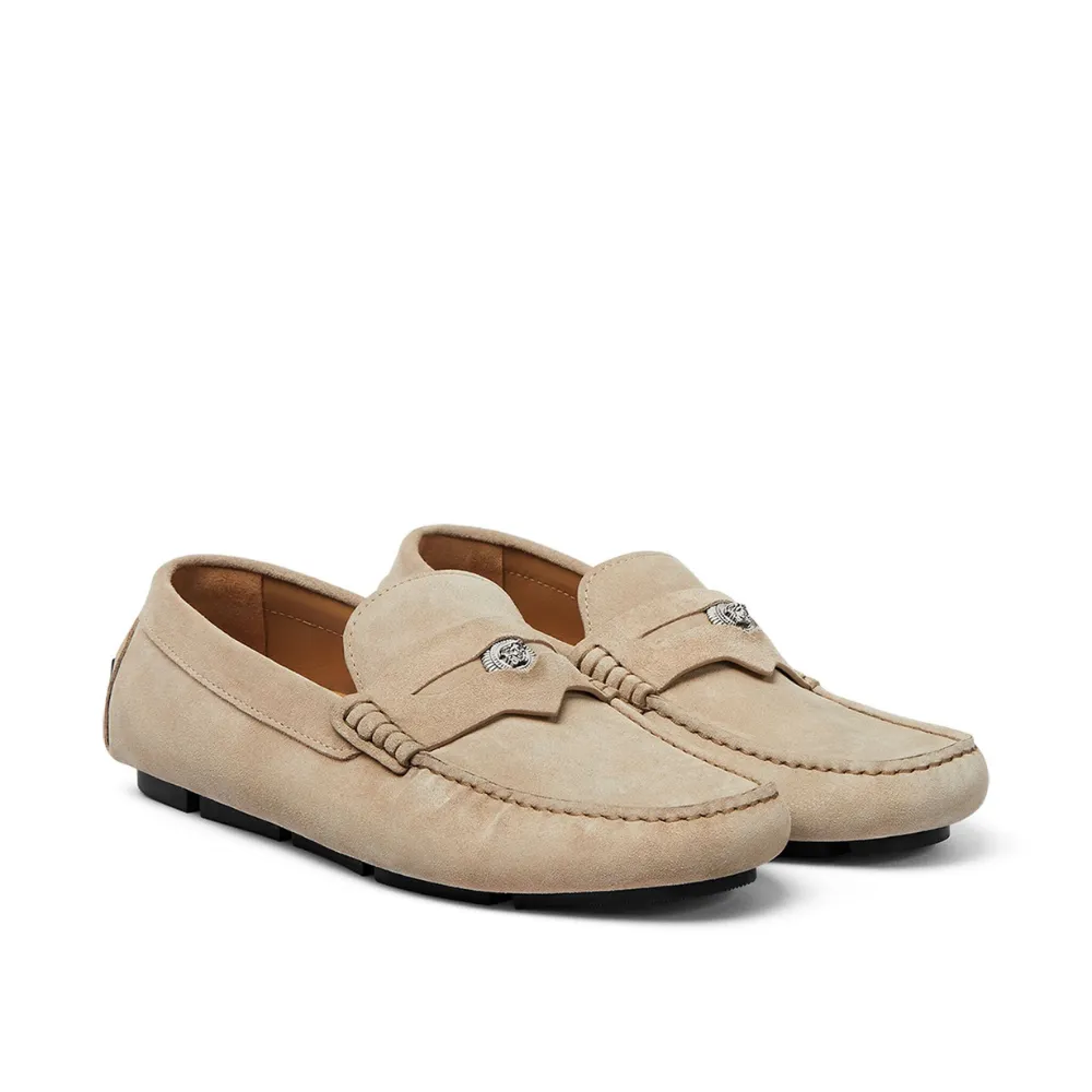 Medusa Head suede loafers