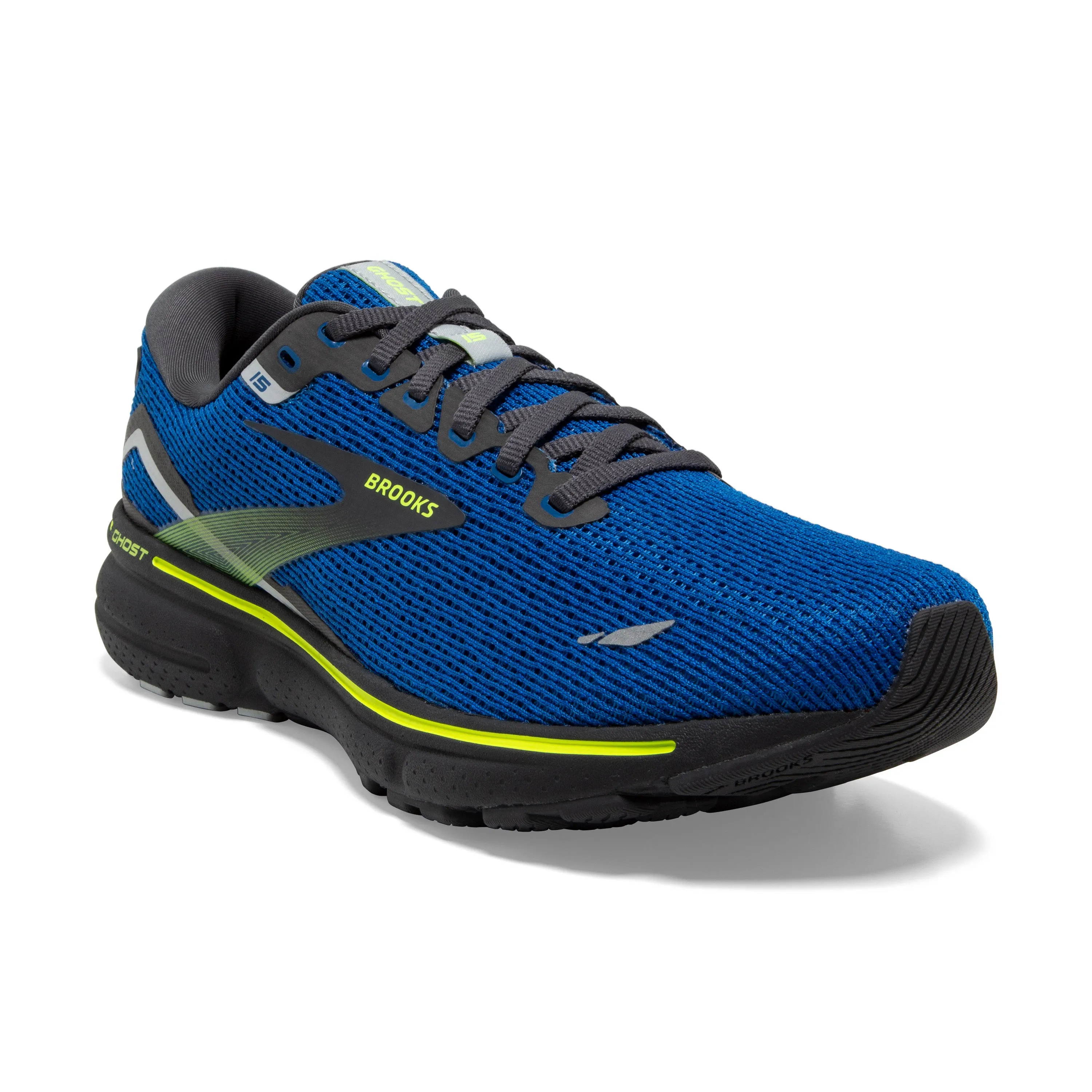 Men's Brooks Ghost 15 1103931D403 Color: Blue/Ebony/Grey