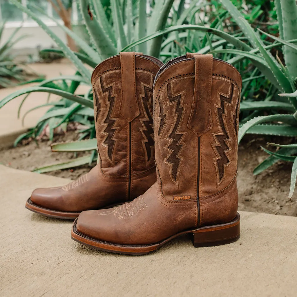 Men's Tan Square Toe Cowboy Boots | Tan Western Boots (H50027)