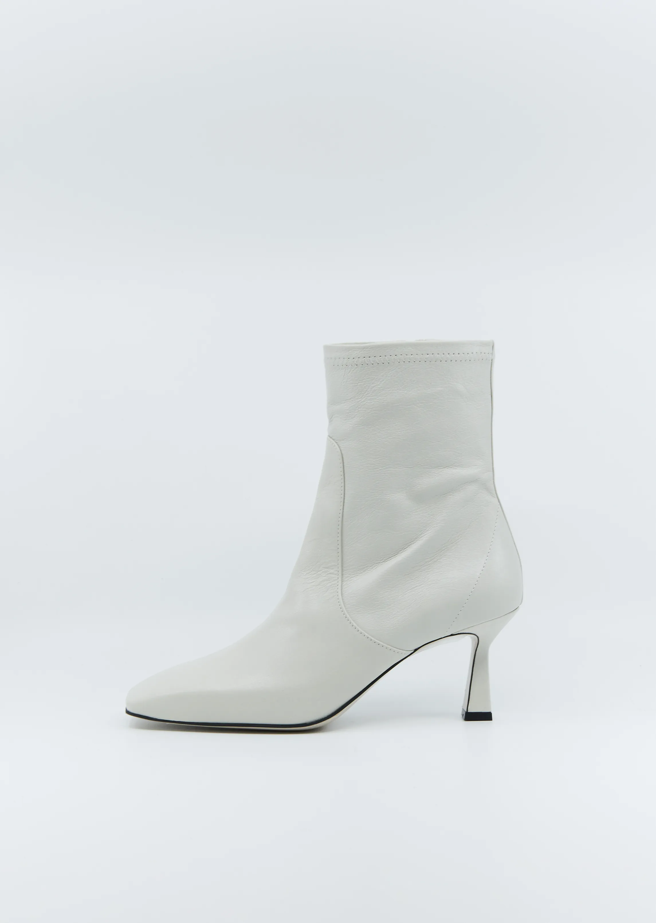 Mid-Heel Leather Stiletto Boots