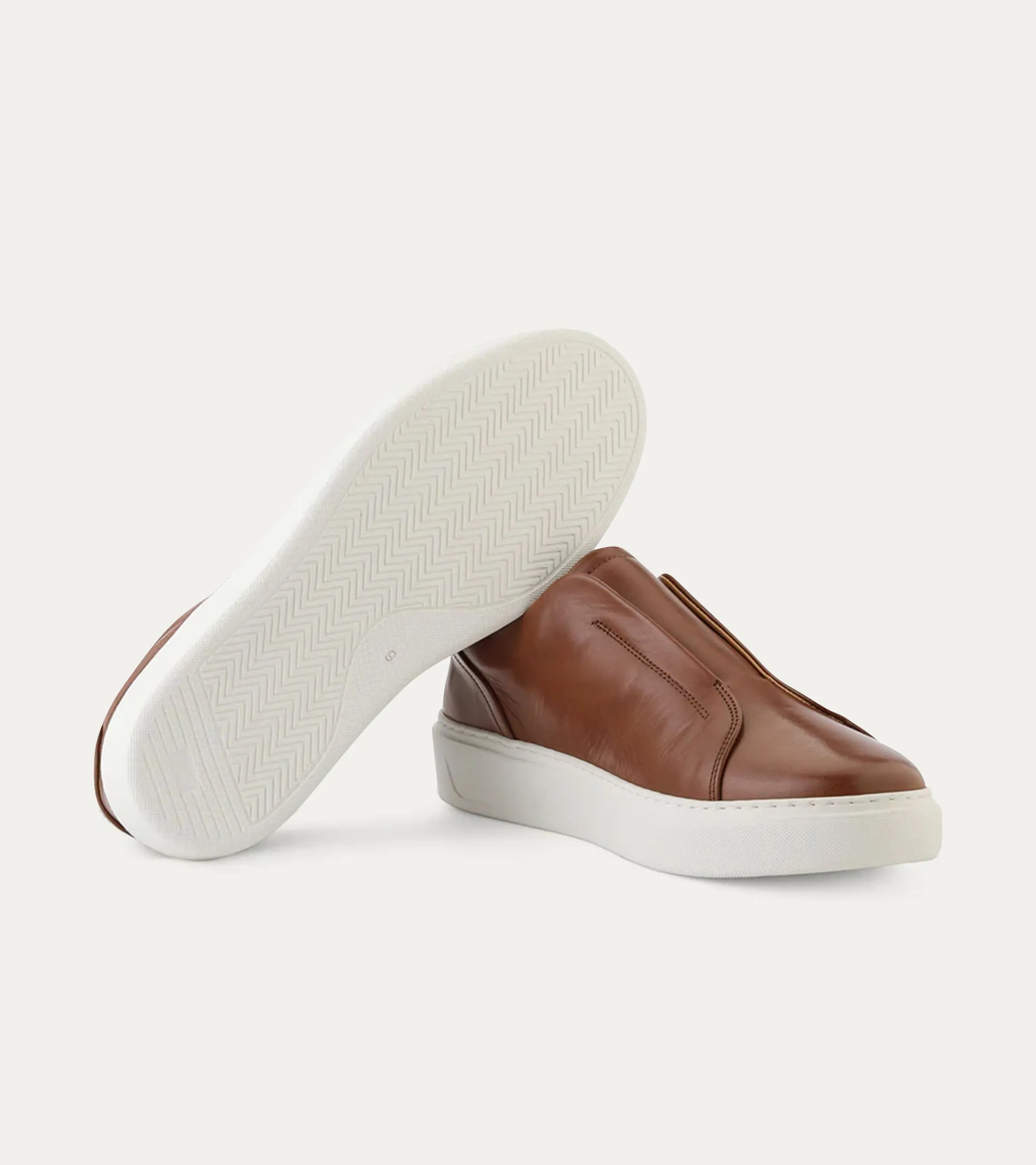 Misto Slip-On Sneaker In Cognac Leather