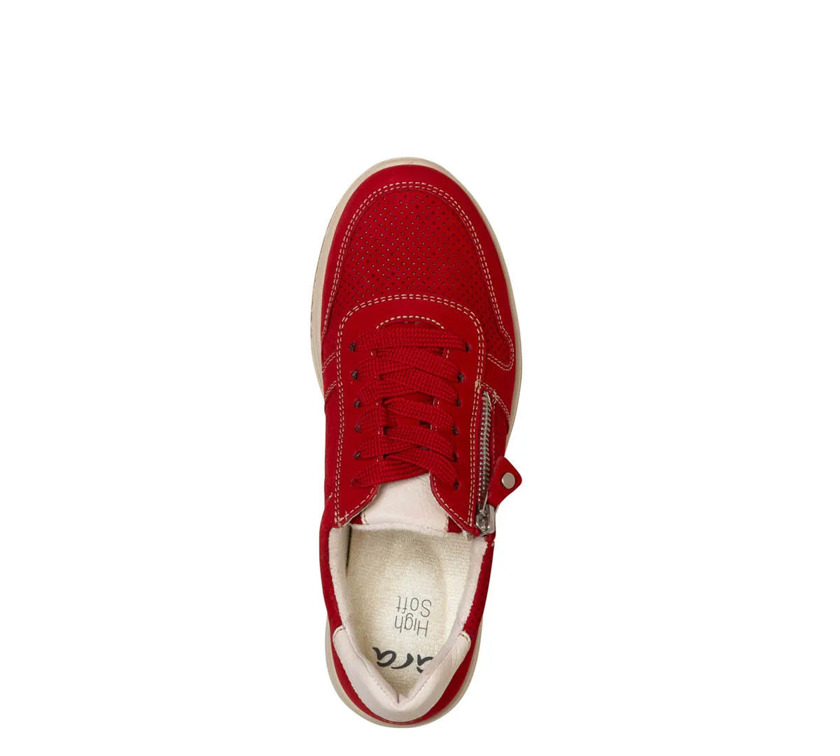 Opal Women's Perforated Zip Sneaker - Red 19