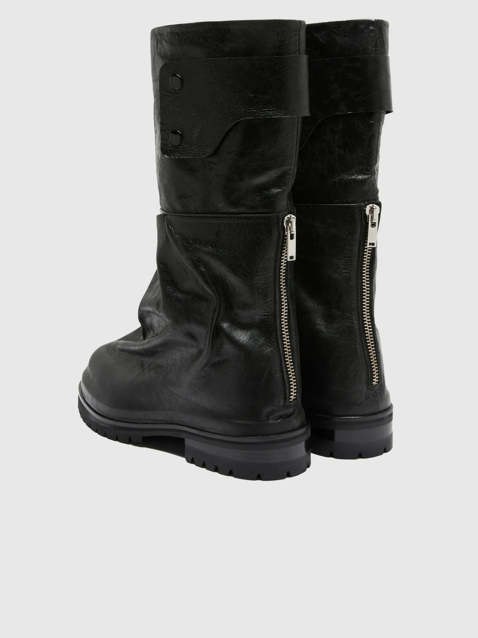 Paper Leather Marathon Overlay Boot in Black