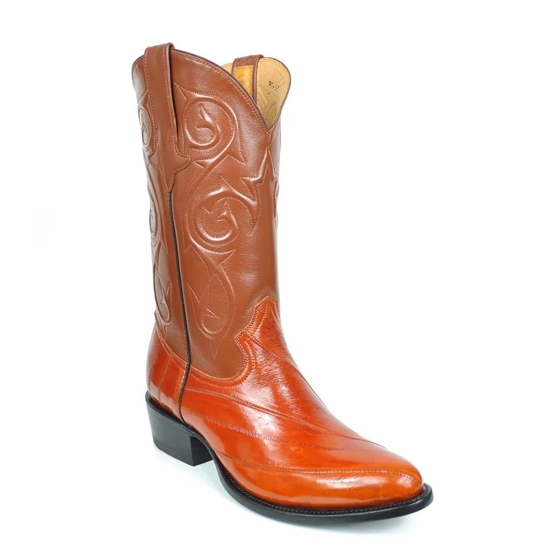 Patricio Eel Skin Classic Western Boot - Honey