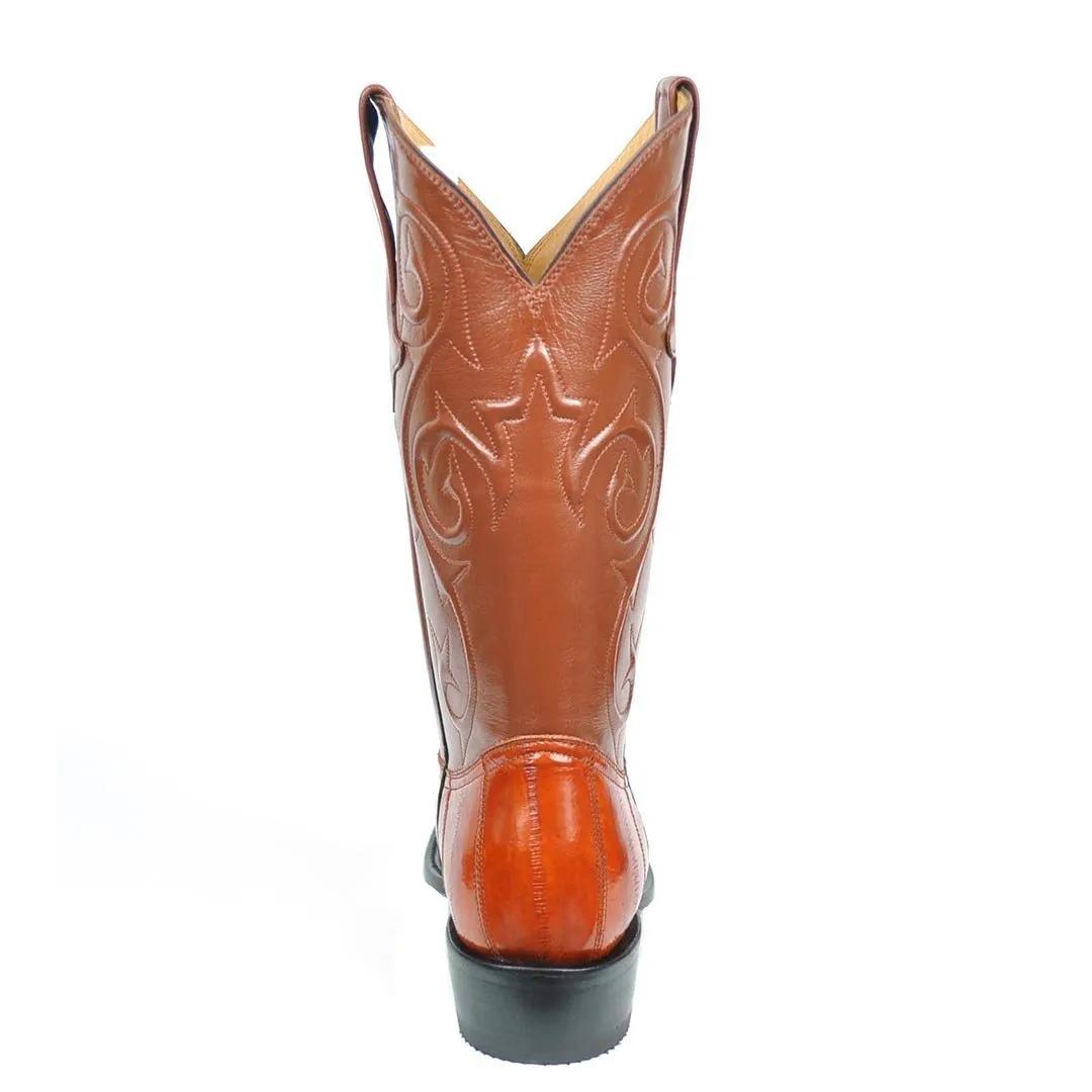 Patricio Eel Skin Classic Western Boot - Honey