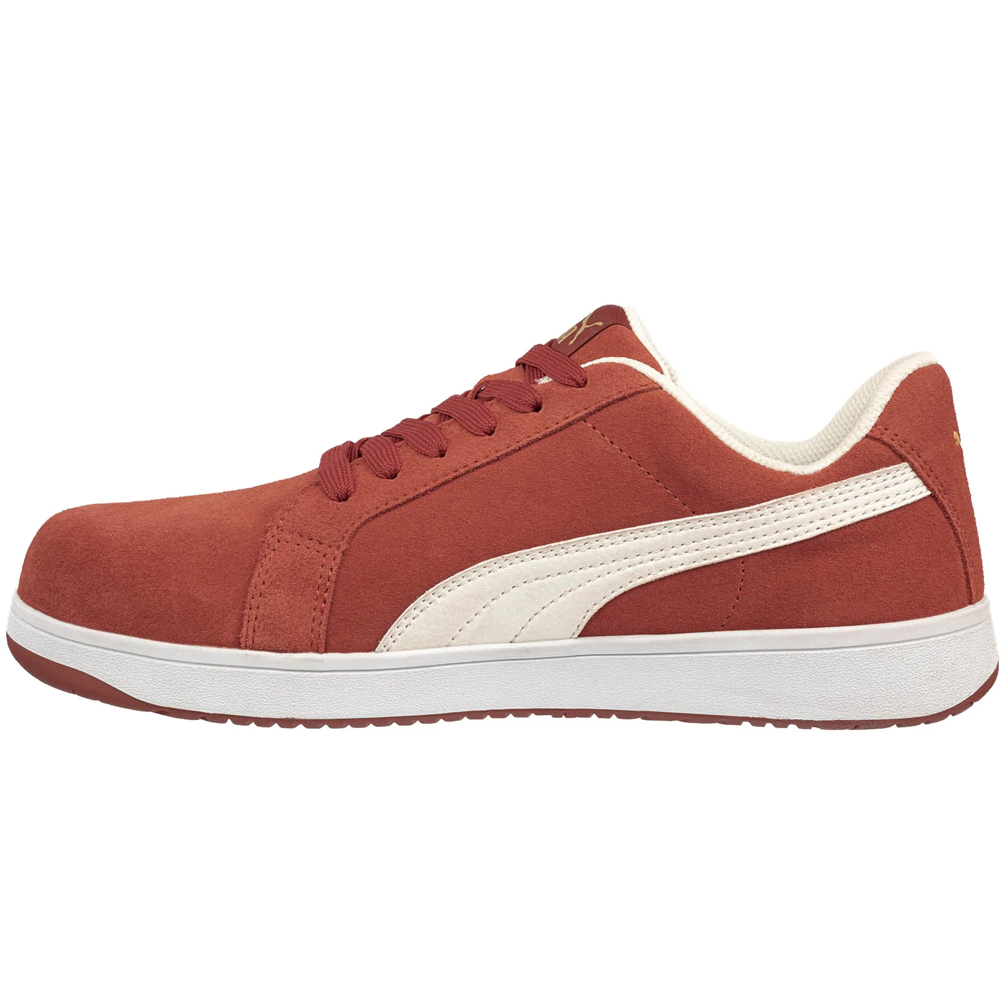 Puma Women's 640135 Iconic Suede Low Red Composite Safety Toe Metal Free Work Shoes