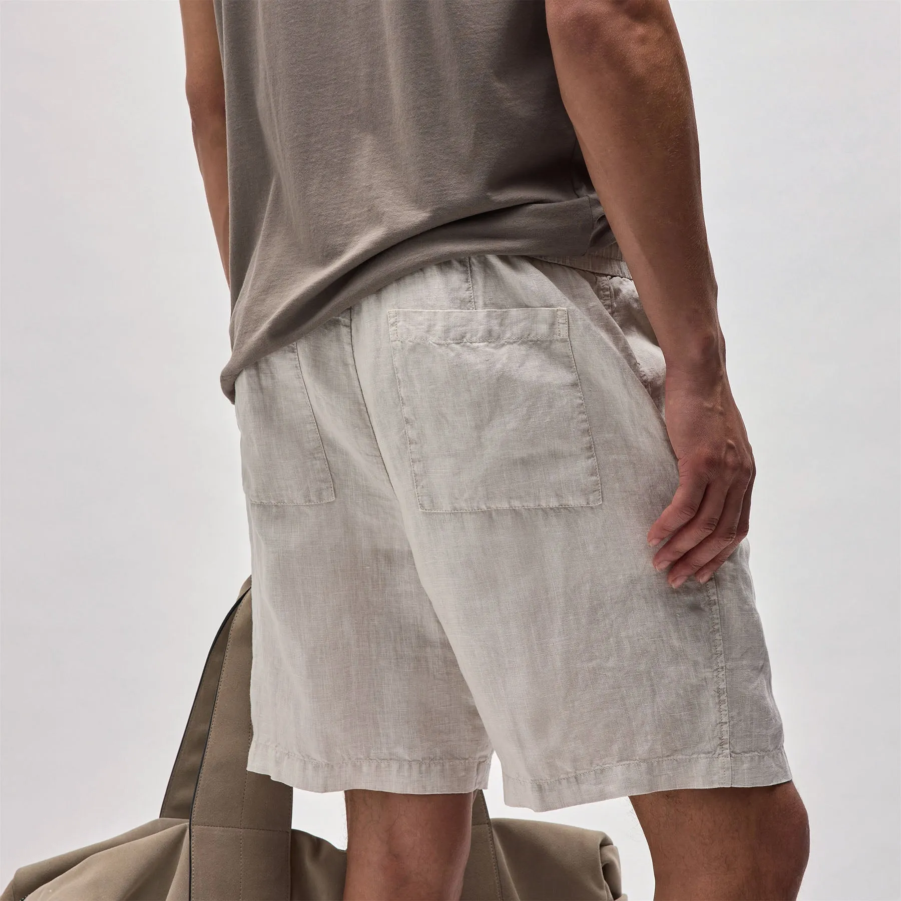 Relaxed Fit Linen Short - Salt Pigment