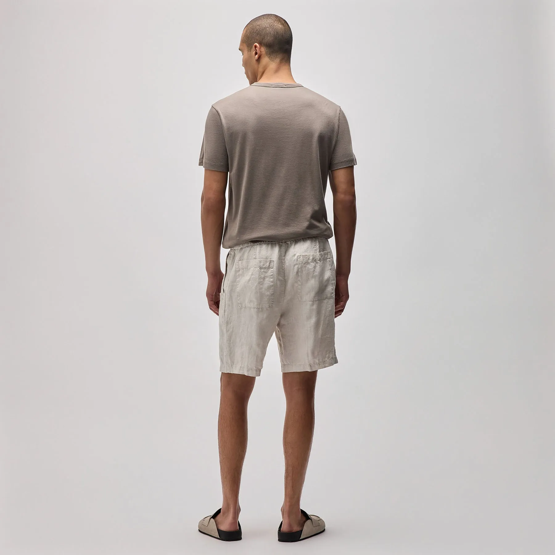 Relaxed Fit Linen Short - Salt Pigment