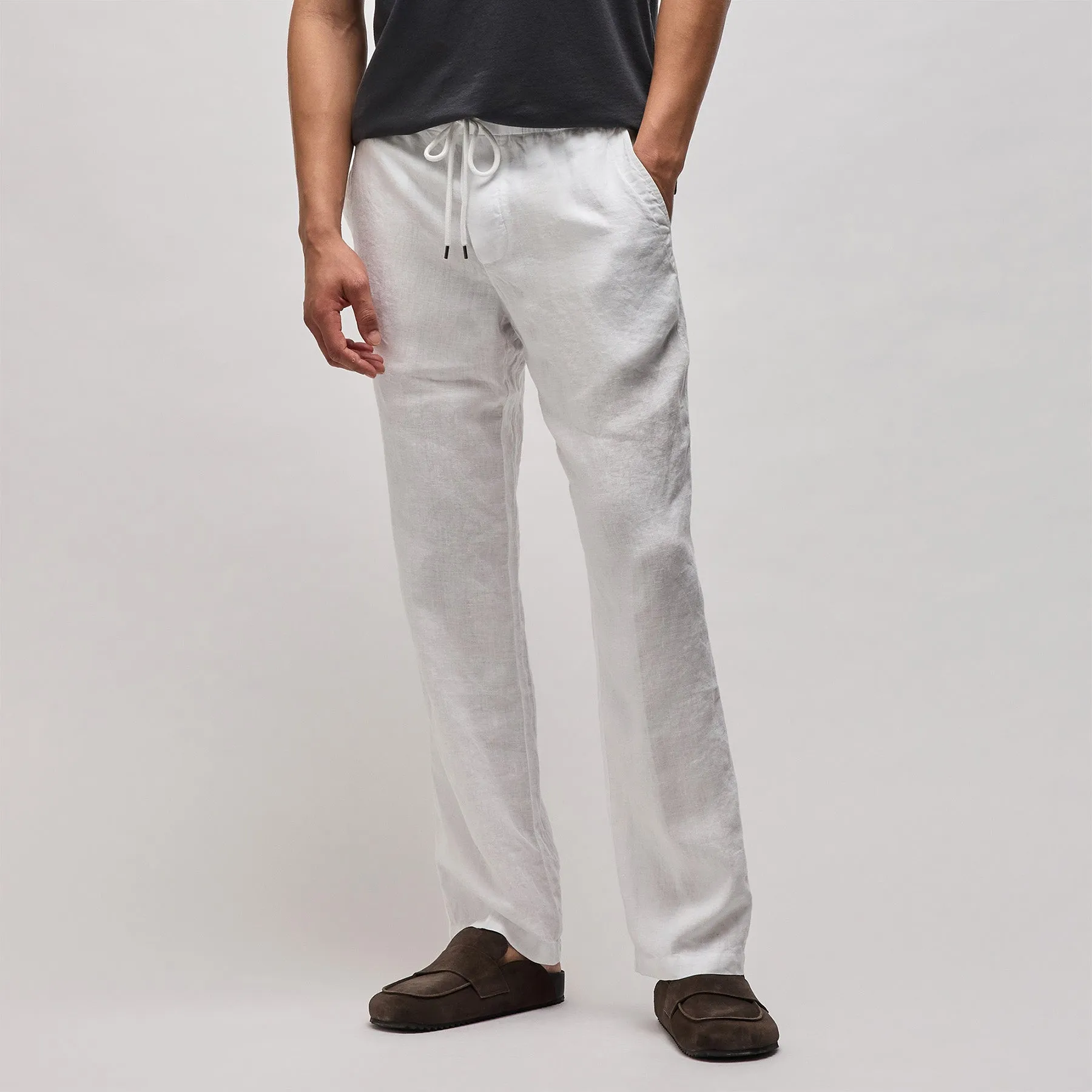 Relaxed Linen Pant - White