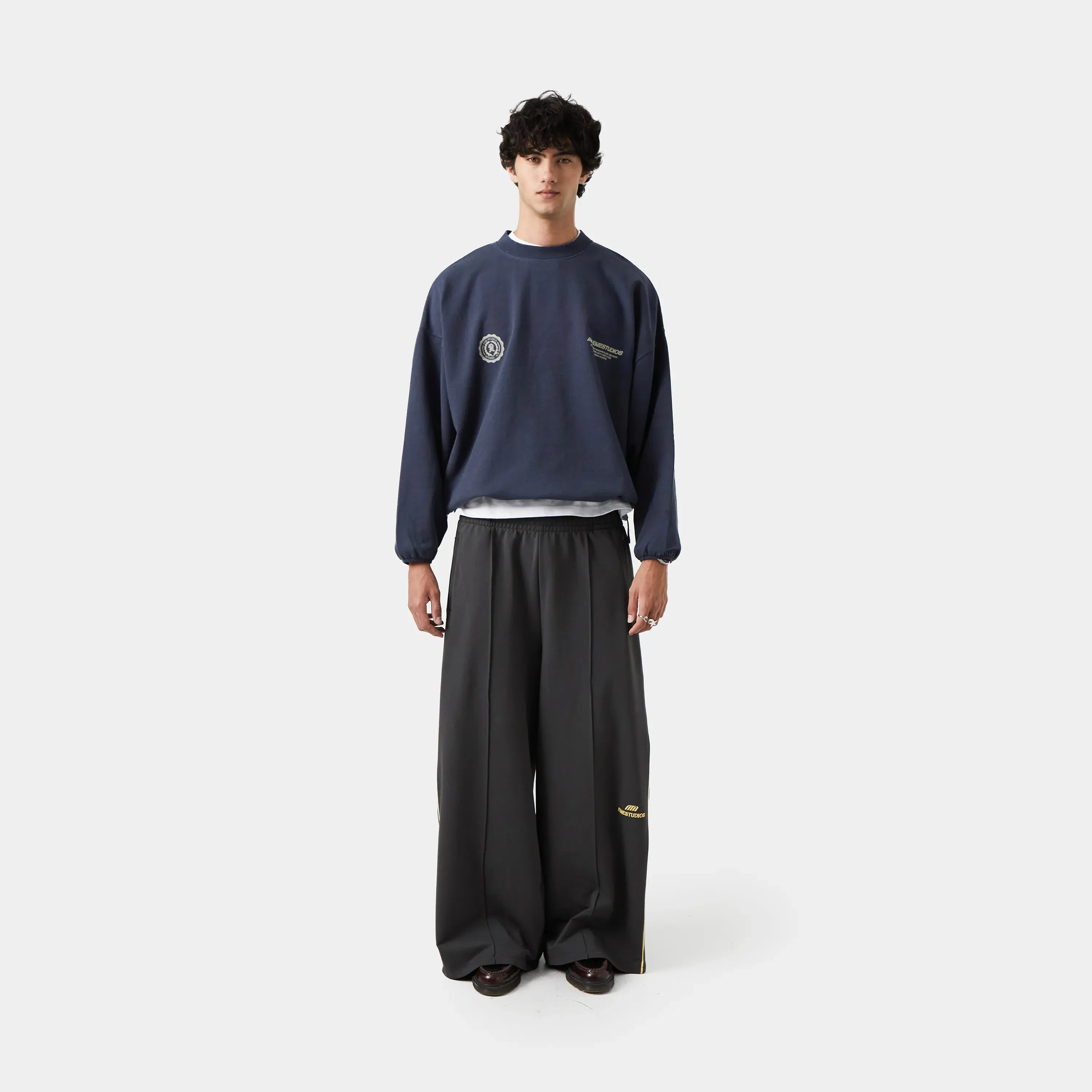 Somm Pleat Grey Baggy Sweatpants