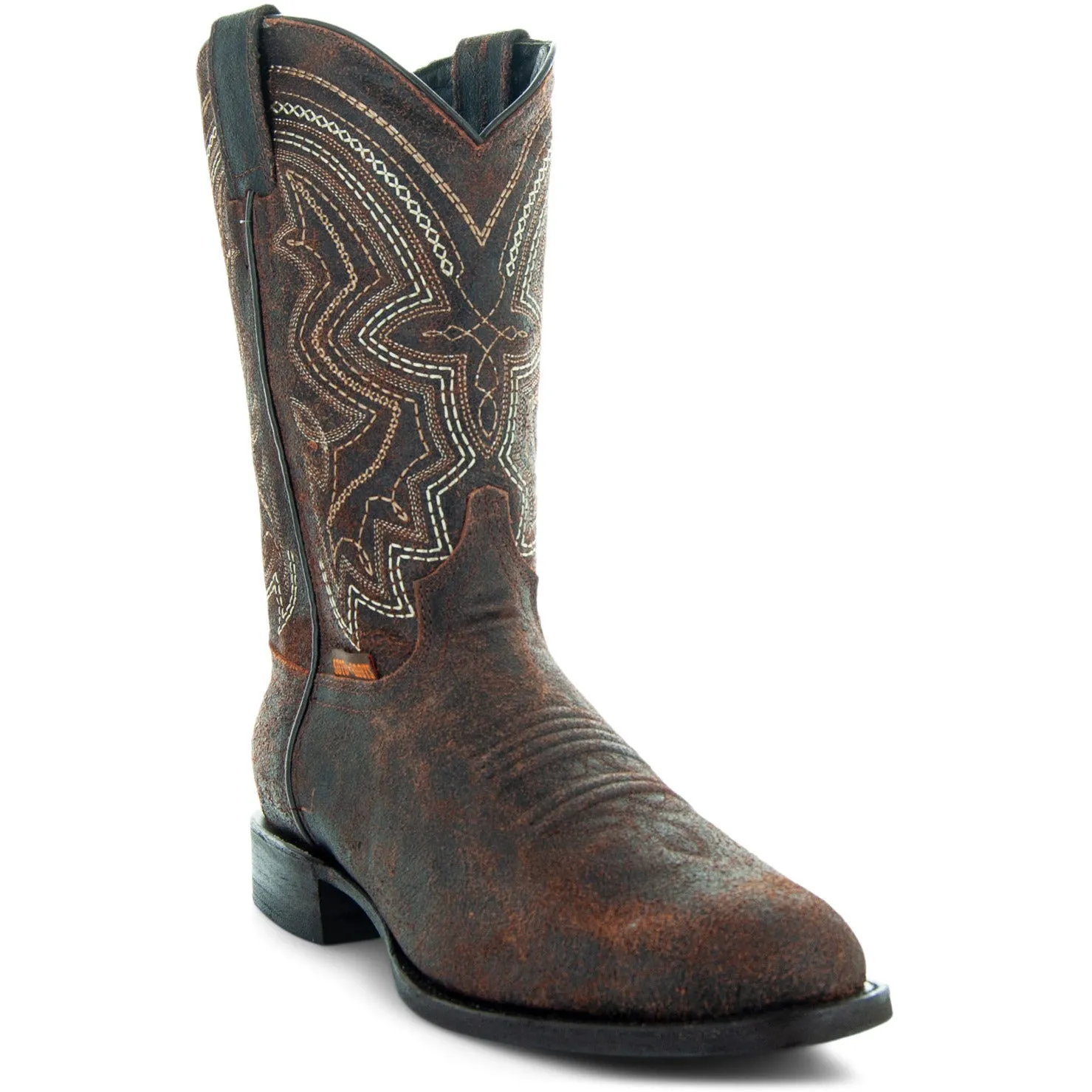 Soto Boots Mens Cognac Distressed Leather Cowboy Boots